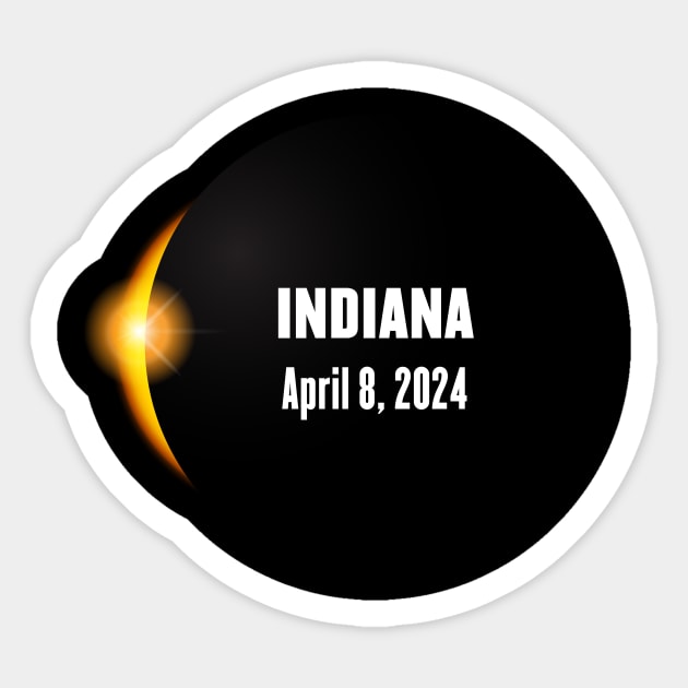 Total Solar Eclipse Indiana 2024 Sticker by Rocky Ro Designs